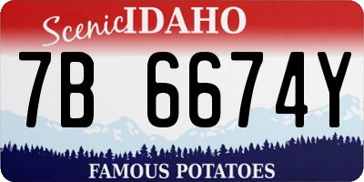 ID license plate 7B6674Y