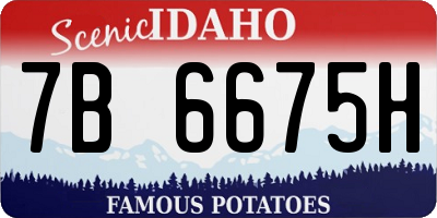ID license plate 7B6675H