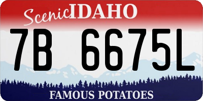 ID license plate 7B6675L