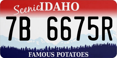 ID license plate 7B6675R
