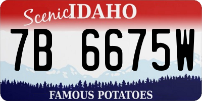 ID license plate 7B6675W