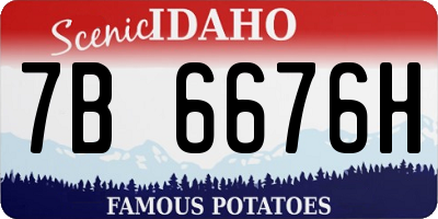 ID license plate 7B6676H