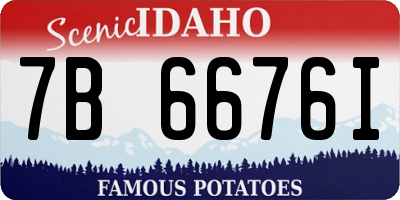 ID license plate 7B6676I