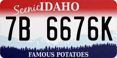 ID license plate 7B6676K