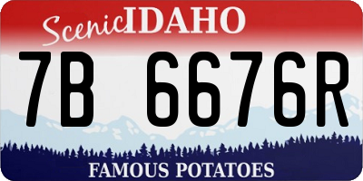 ID license plate 7B6676R
