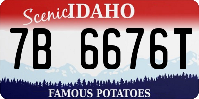 ID license plate 7B6676T