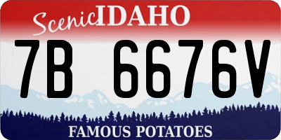ID license plate 7B6676V