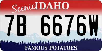ID license plate 7B6676W