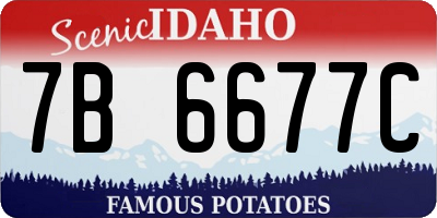 ID license plate 7B6677C