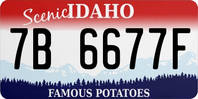 ID license plate 7B6677F