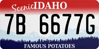 ID license plate 7B6677G