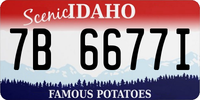 ID license plate 7B6677I
