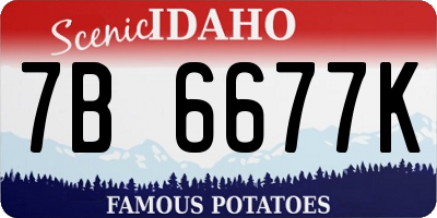 ID license plate 7B6677K