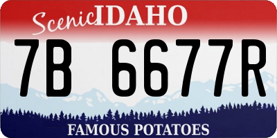 ID license plate 7B6677R