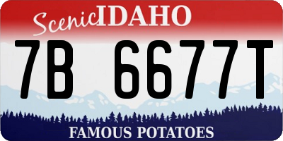 ID license plate 7B6677T