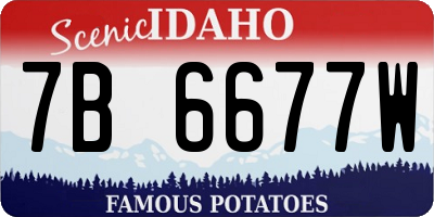 ID license plate 7B6677W