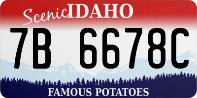 ID license plate 7B6678C