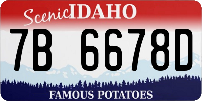 ID license plate 7B6678D