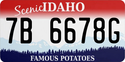ID license plate 7B6678G