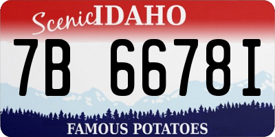 ID license plate 7B6678I