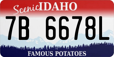 ID license plate 7B6678L