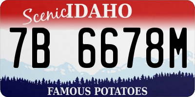 ID license plate 7B6678M