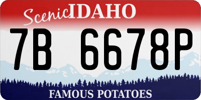 ID license plate 7B6678P