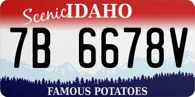 ID license plate 7B6678V