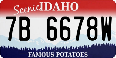 ID license plate 7B6678W