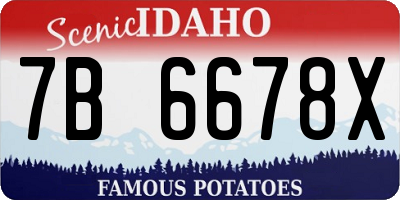 ID license plate 7B6678X