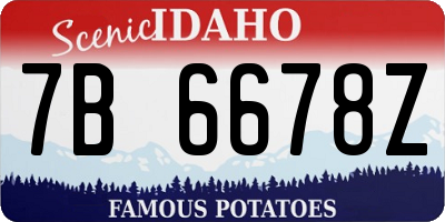 ID license plate 7B6678Z
