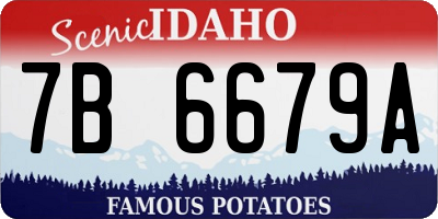 ID license plate 7B6679A