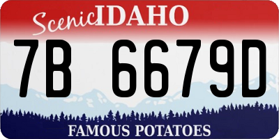 ID license plate 7B6679D