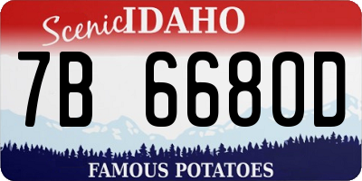 ID license plate 7B6680D