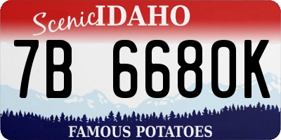 ID license plate 7B6680K