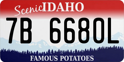 ID license plate 7B6680L
