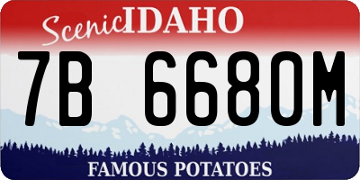 ID license plate 7B6680M
