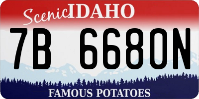 ID license plate 7B6680N