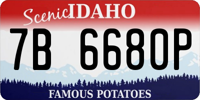 ID license plate 7B6680P