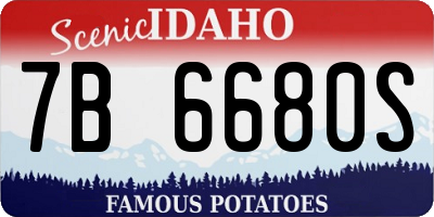 ID license plate 7B6680S