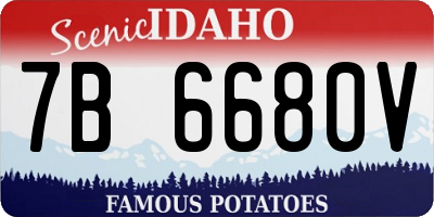ID license plate 7B6680V