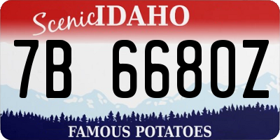 ID license plate 7B6680Z