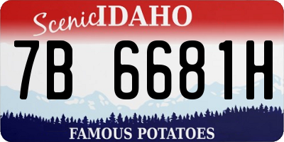 ID license plate 7B6681H
