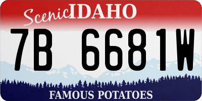 ID license plate 7B6681W