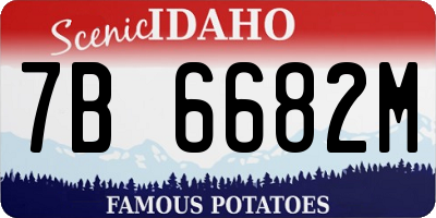 ID license plate 7B6682M