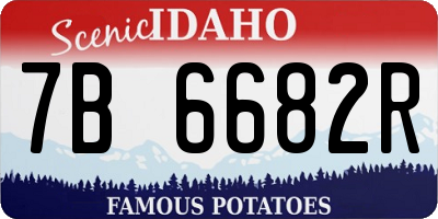 ID license plate 7B6682R