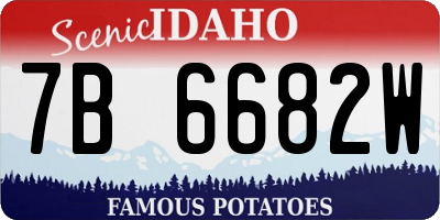 ID license plate 7B6682W