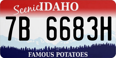 ID license plate 7B6683H