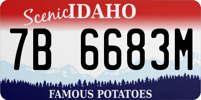 ID license plate 7B6683M
