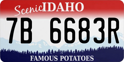 ID license plate 7B6683R
